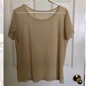 Nude mesh short sleeve American Apparel tee